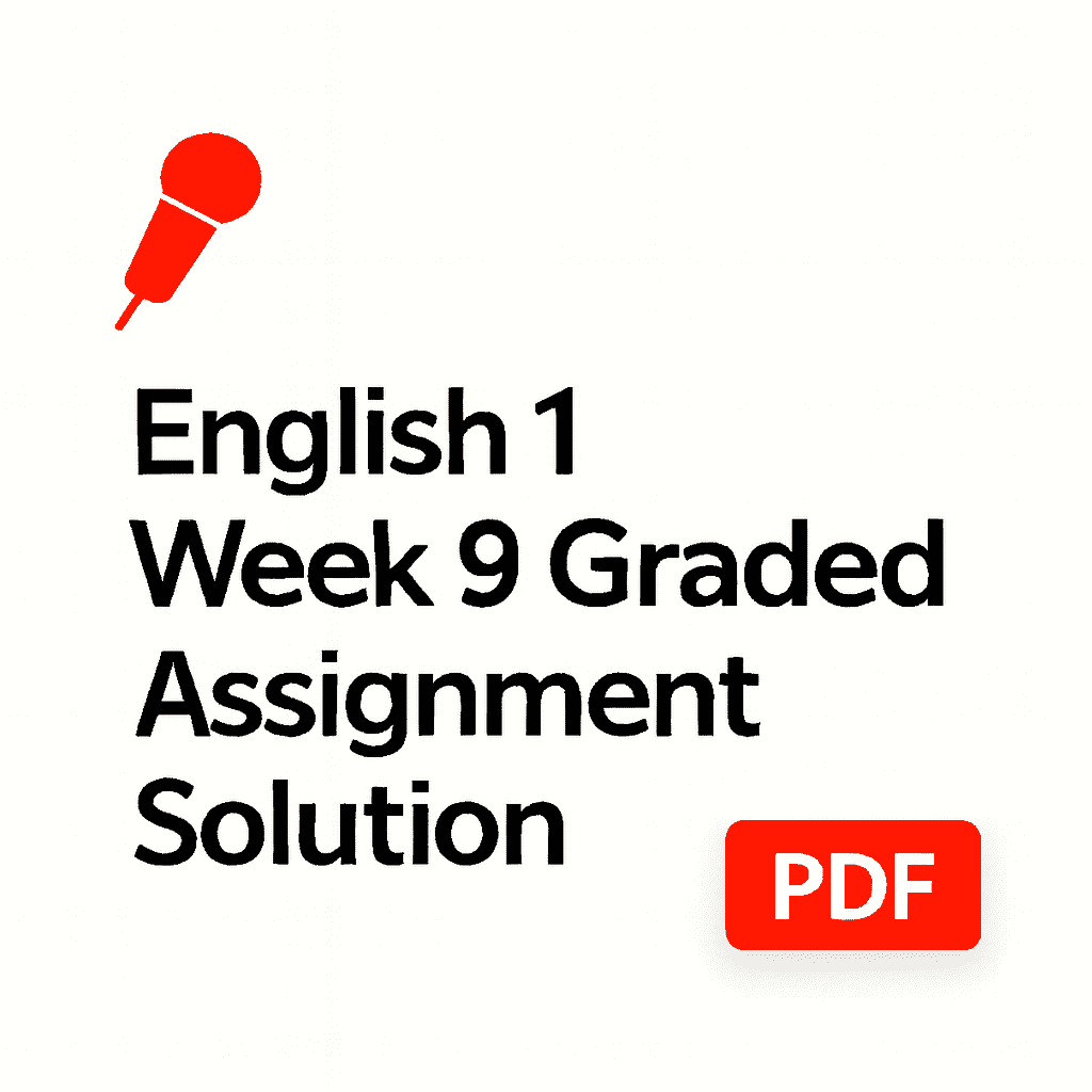 English 1 Week 9 Graded Assignment Solution | GradeBoost